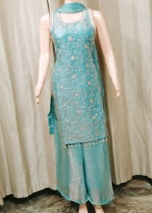 Elegant Teal Kurta plazzo Set
