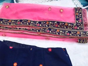 Navy Blue Embroidered Lehenga Set