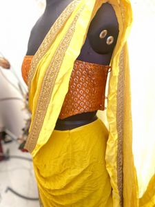 Yellow ready to wear saree