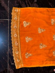 Orange Embroidered Kurta