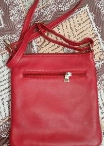 Red Crossbody Bag with Jewel Detail