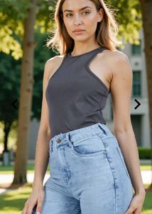 Gray Sleeveless Tank Top