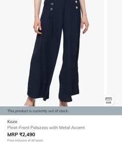 Kazo Navy Blue Palazzo/Trouser