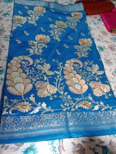 Elegant Blue Floral Saree
