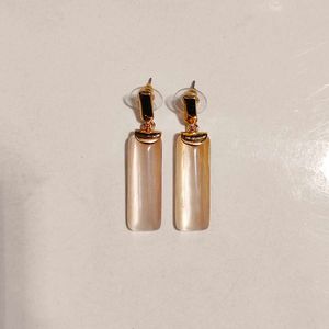 Glass Bead Dangler Golden Earrings for Women &amp; Gir