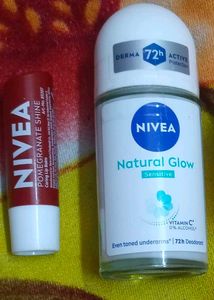 Nivea Combo: Natural Glow Roll-On + Pomegranate Li