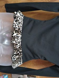 brand new SAVANA..Chic Animal Print Ruffle Top