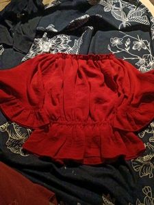 Red Off-Shoulder Top
