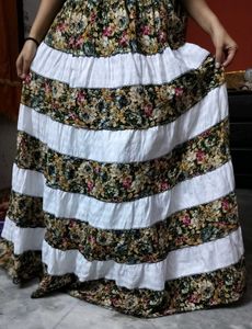 Floral Tiered Maxi Skirt