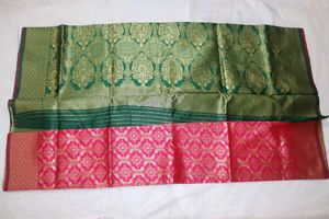 Green & Pink Silk Saree
