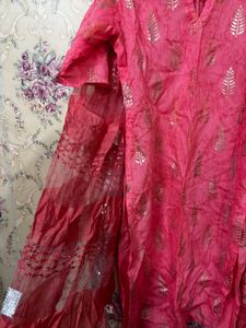 Sharara Pink &amp; Gold Indian Suit