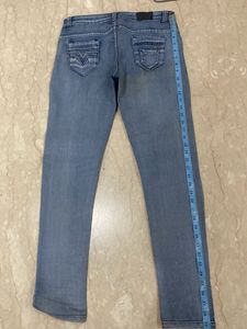 White Blue Vero Moda Top &amp; Slim Fit Denim Combo