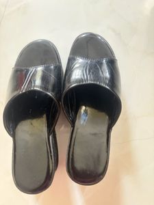 Black Slip-On Sandals