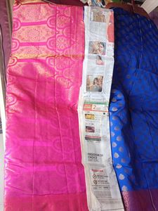 Blue And Pink Banarasi Saaree