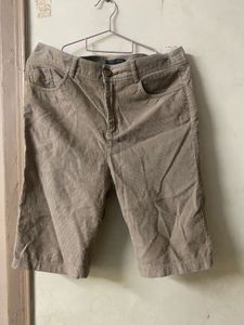 Beige Corduroy Shorts