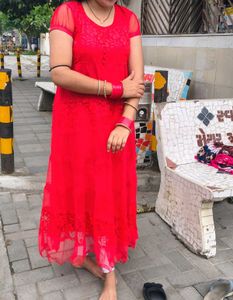 Red anarkali kurta