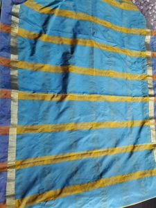 Yellow Blue Banarasi Saree