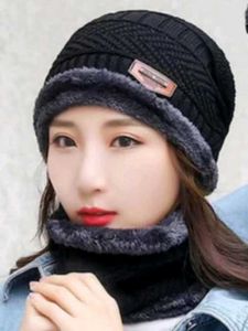 Winter Knitted Beanie Cap &amp; Neck Warmer