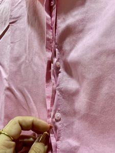 Allen Solly Pink Cotton Rich No Peep Shirt Women