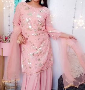 Pink Embroidered Kurta Set