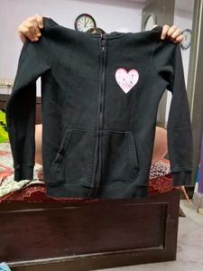 Black Heart Zip-Up Hoodie