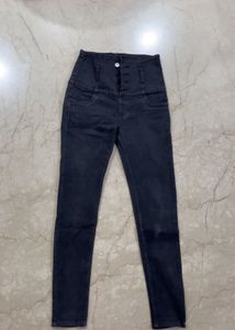 High Wait Skinny Black Jeans