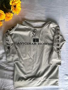 Avicinar Homme Cutout Sleeve Top
