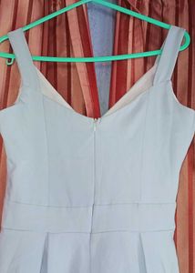 V NECK MINI BLUE DRESS