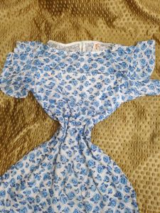 Floral Print Ruffle Sleeve Dress