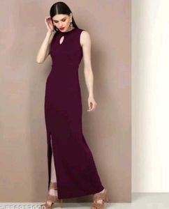 One Piece Side Cut Maroon Dress