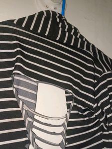 Striped Open Cardigan