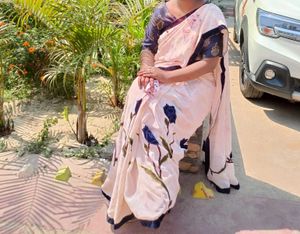 Elegant Blue &amp; Gold Sari Blouse