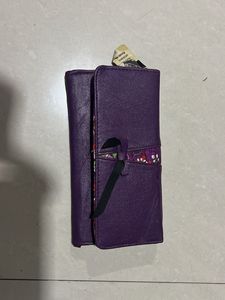 Stylish Purple Wallet with Floral Accents