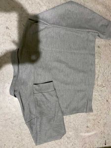 Gray Zip-Up Knit Jacket