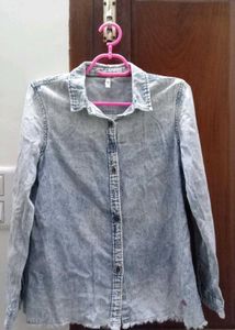 Lee Cooper Blue Denim Jacket Shirt For Women