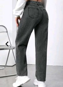 Stylish Grey Straight Leg Jeans