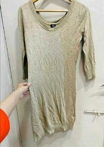 H&amp;M Beautiful Beige Knit Mini Dress