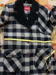 Designer Silver And Black Box Coat