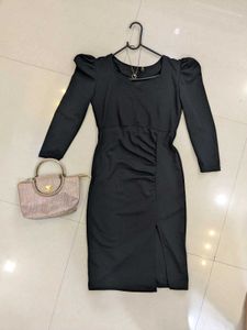 Black mini bodycon dress