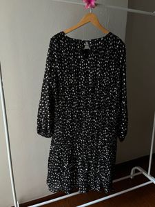 Polka DOT Pleated Midi Dress