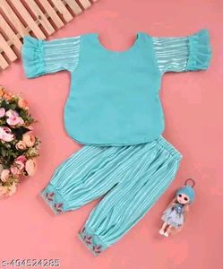 Cute Pink Embroidered Kids&#39; Outfit