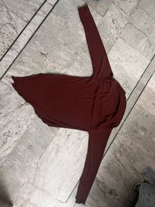 Maroon Off-Shoulder Korean top