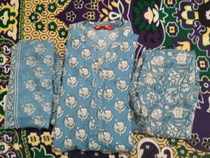 A line kurti pant dupatta set