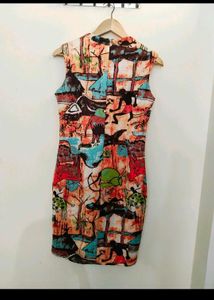 Body Fitted Dress For Women With Side Leaf Cutout