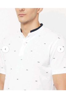 Cantabil Regular Fit Micro Print Cotton Tshirt