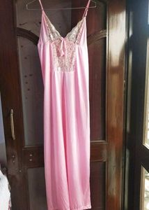 Vintage Pink Lace Trim Nightgown