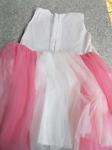 Pink &amp; White Flower Girl Dress
