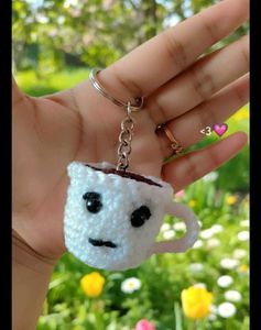 Crochet Coffee Cup Keychain