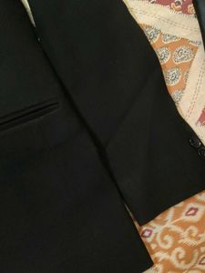 Embroidered Mens Black Blazer