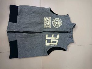Cool Grey Zip-Up Vest Woolen